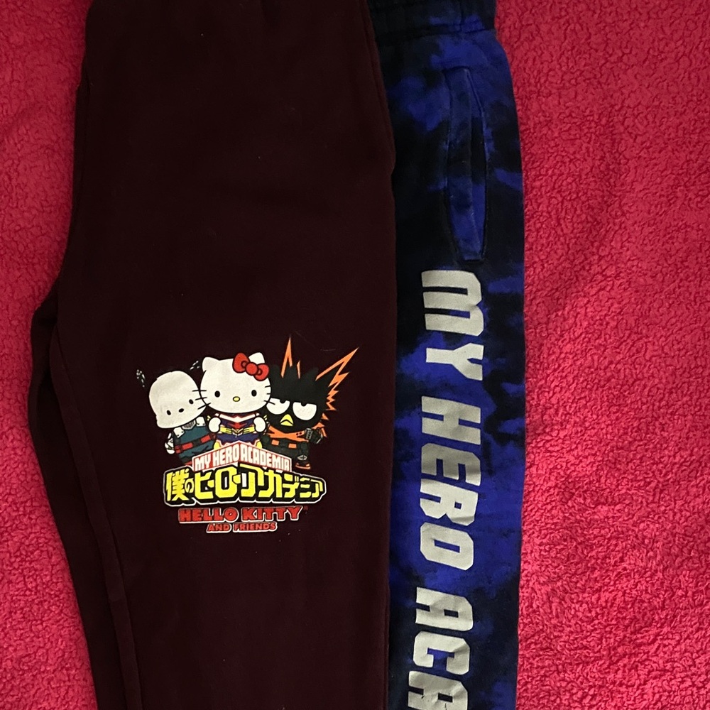 Hello Kitty My Hero Academia Maroon and Blue Joggers